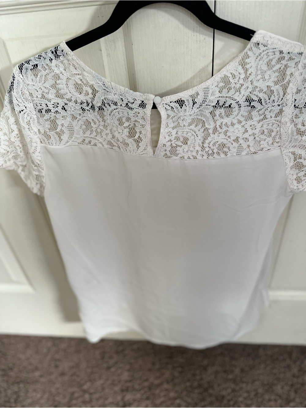 Express White Lace Yoke Blouse